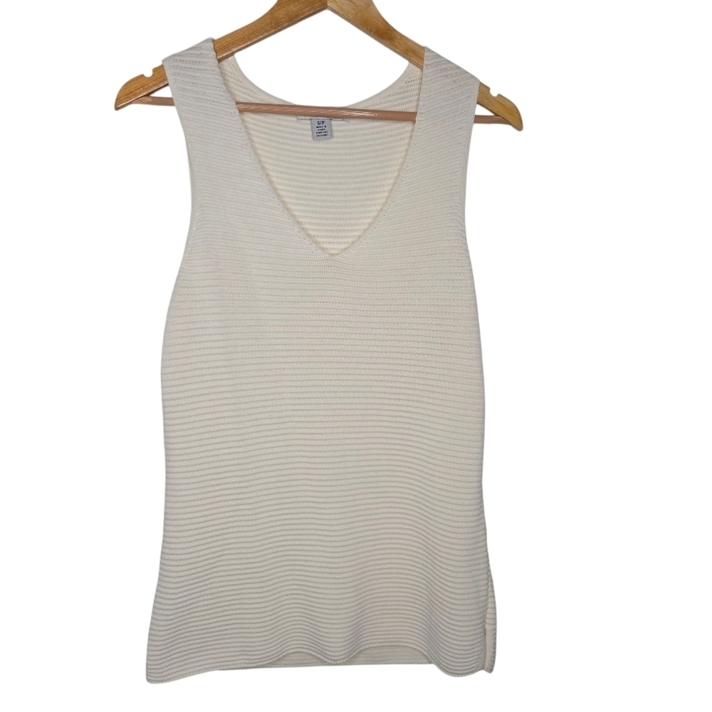 Tommy Bahama Womens Cotton Blend V Neck Knit Tunic Sweater Tank Top Size Small